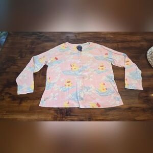 Nick & Nora Pink and Yellow Rubber Duck Pajama Top